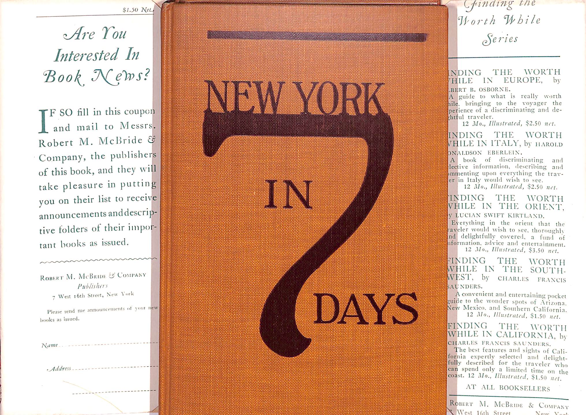 New York In Seven Days 1926 DAYTON Helena Smith And BARRATT Louise new-york-in-seven-days-1926-dayton-helena-smith-and-barratt-louise