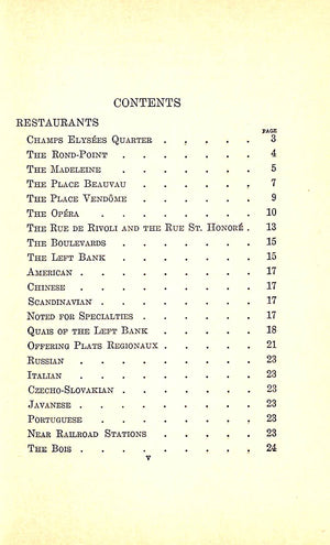 "A Guide To The Restaurants Of Paris" 1929 BONNEY, Therese and Louise