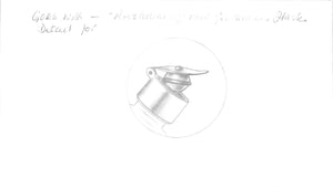 "Revolutionary New Gentleman's Flask Graphite Drawing"