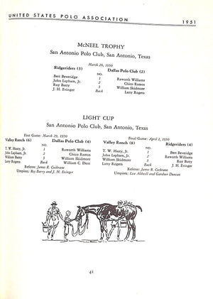 United States Polo Association 1951 Yearbook