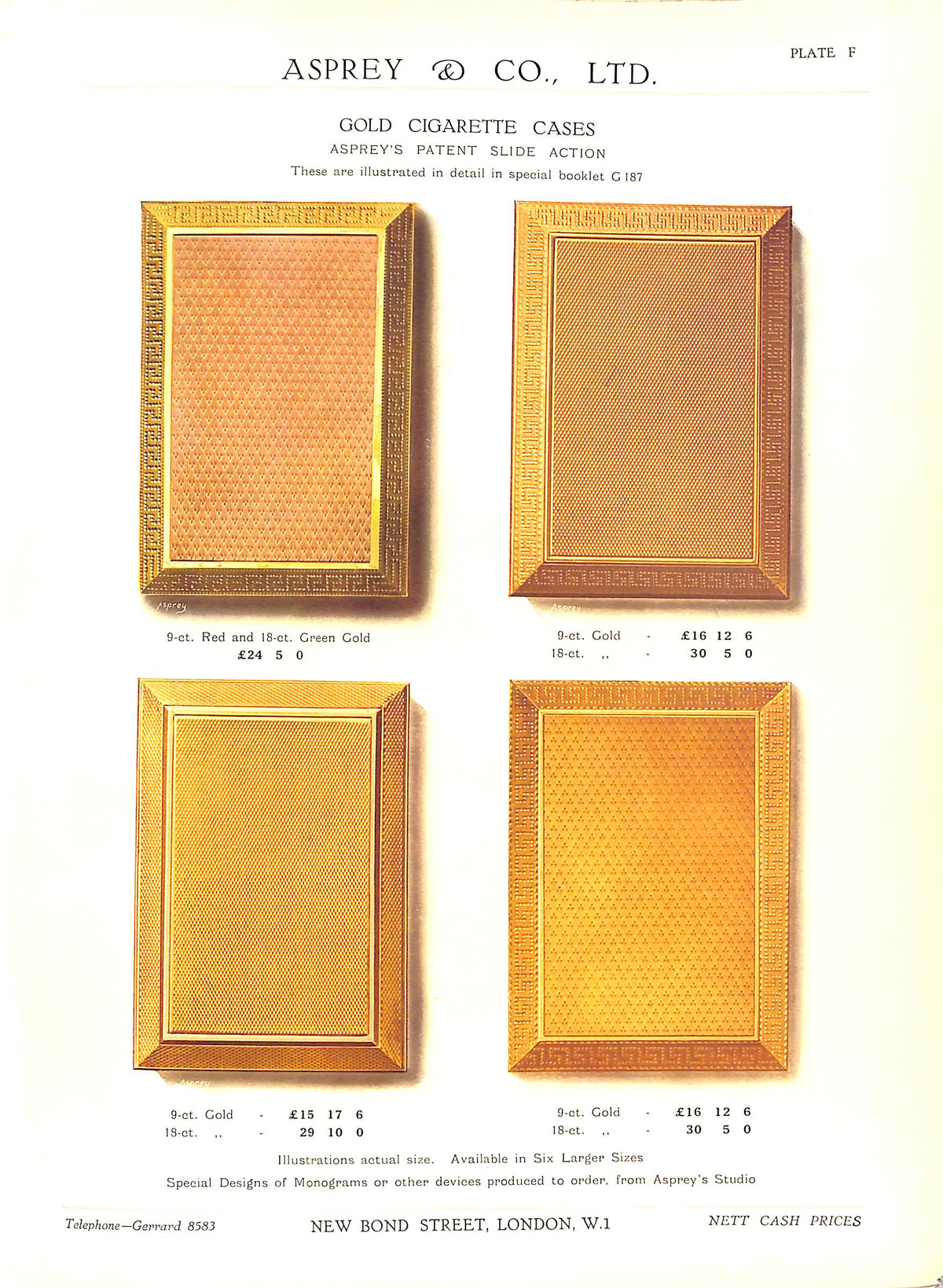 Asprey & Co Bond Street c1930s Trade Catalogue