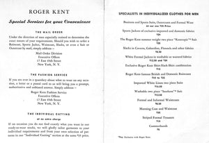 Roger Kent: Blazing A Trail.. Menswear 1940 Catalog