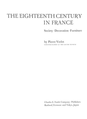 "The Eighteenth Century In France" 1967 VERLET, Pierre
