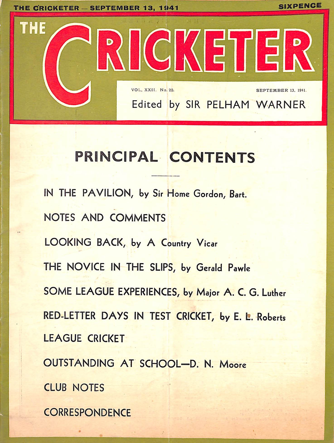 The Cricketer - September 13, 1941