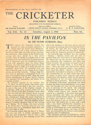 The Cricketer - August 3, 1940