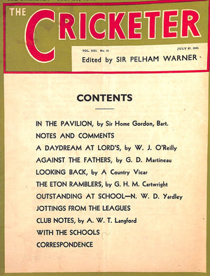 The Cricketer - July 27, 1940