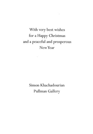 Christmas Card w/ Cocktail Shakers From Simon Khachadourian Pullman Gallery London