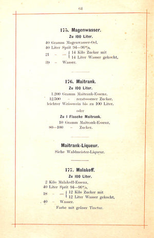 Praktische Vorschriften Zur Bereitung Von Liqueuren, Branntweinen, Arac, Cognac, Rum, Frucht 1902