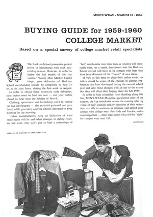Men's Wear March 13, 1959