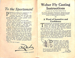 Weber "Moviegram" Method Of Fly Casting Instructions 1931