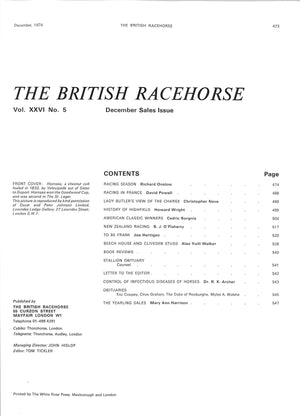 The British Racehorse: December Sales Issue 1974