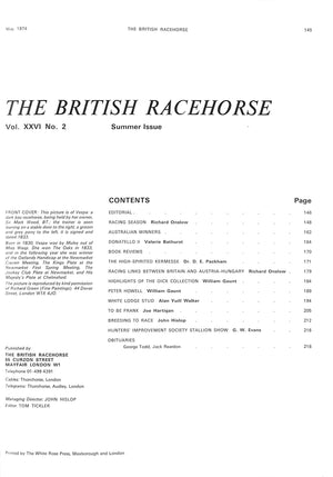 The British Racehorse: Summer Issue 1974