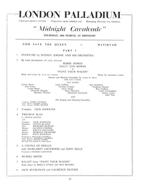 "Midnight Cavalcade" 1954 Theatre Programme w/ Cecil Beaton Cover