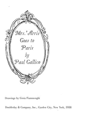 "Mrs. 'Arris Goes To Paris" 1958 GALLICO, Paul