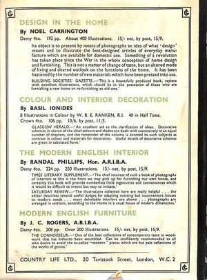 "Colour In Everyday Rooms With Remarks On Sundry Aspects Of Decoration" 1934 IONIDES, Basil