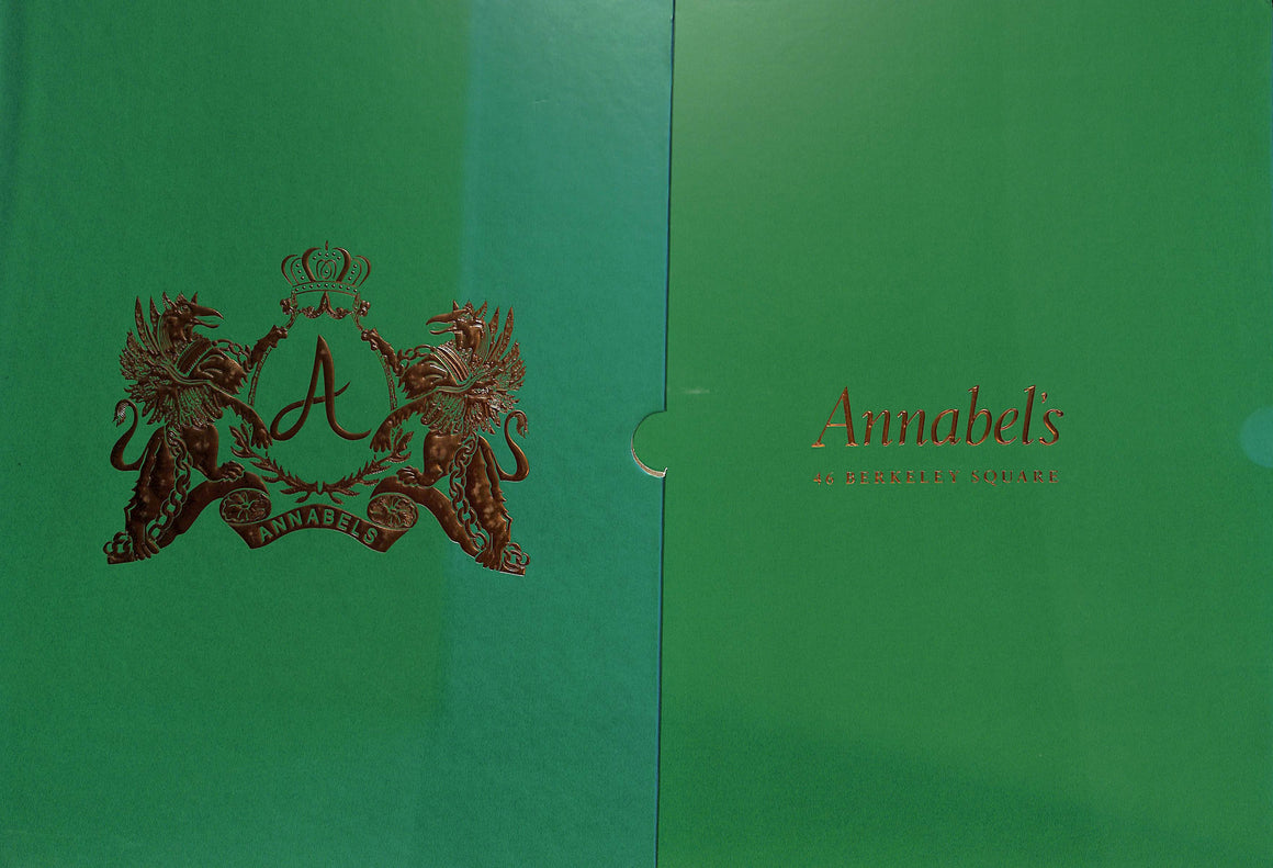 "Annabel's Club London Member's Card & Rule Book in Presentation Slipcase & Box"