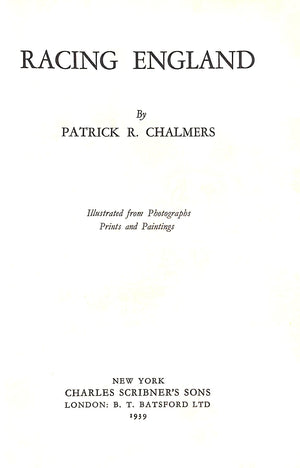 "Racing England" 1939 CHALMERS, Patrick R.