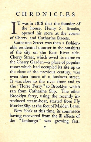 Brooks Brothers Chronicles 1818-1909