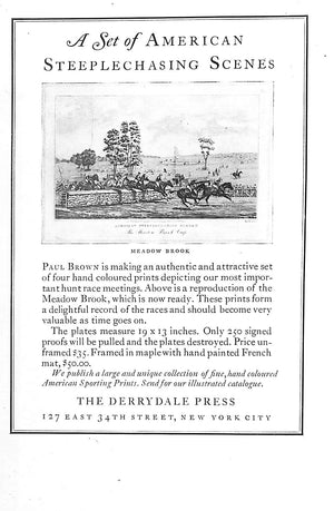 "Record Of Hunt Race Meetings In America Vol. I Races Of 1931" VISCHER, Peter [Editor, Polo]