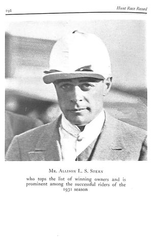 "Record Of Hunt Race Meetings In America Vol. I Races Of 1931" VISCHER, Peter [Editor, Polo]