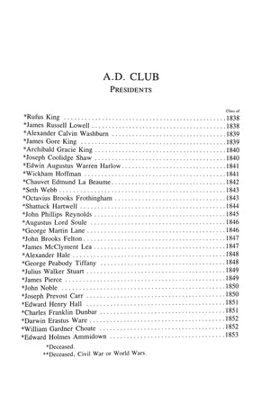 "The AD Club Of Harvard University 1836-1988" (SOLD)