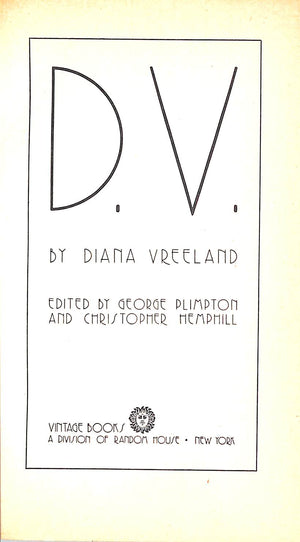 "D.V." 1985 VREELAND, Diana