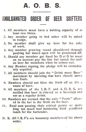 Rules Of The I.B.F. Harry's New York Bar Paris Member's Booklet