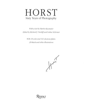 "Horst: Sixty Years Of Photography" 1991 (SIGNED) KAZMAIER, Martin [text by]