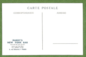 Harry's New York Bar Paris Fortieth Anniversary Postcard