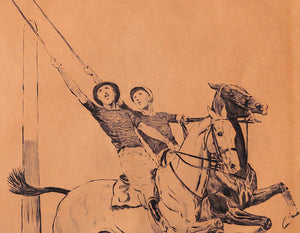 Paul Brown "Go Pony" Two Polo Players Drypoint