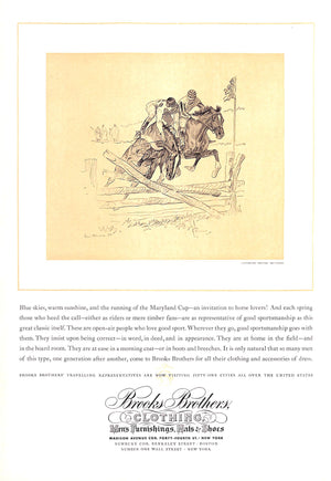 Paul Brown x Brooks Brothers x Maryland Hunt Cup 1937 Advert Page