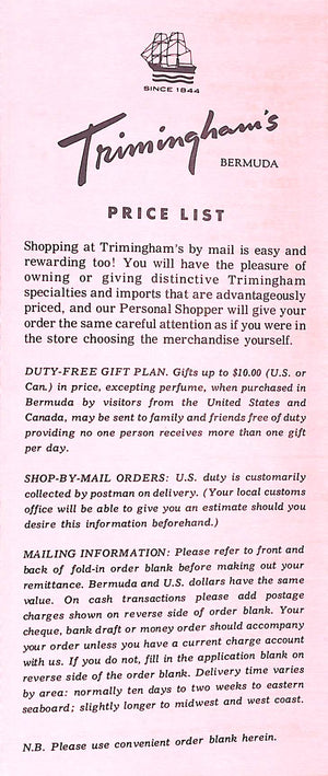 Treasures From Trimingham's Of Bermuda 1977 Catalog