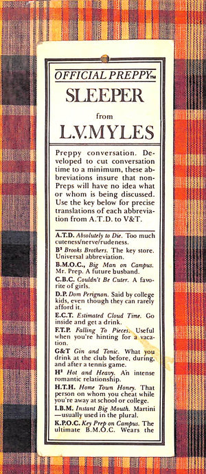 "The Official Preppy c1980 Bookmark"