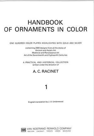 "Handbook Of Ornaments In Color Volumes 1-4" 1978 RACINET, A.C.