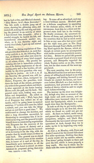 "Ten Days' Sport On Salmon Rivers: The Atlantic Monthly, Volume XXXVI" 1875 SAGE, Dean