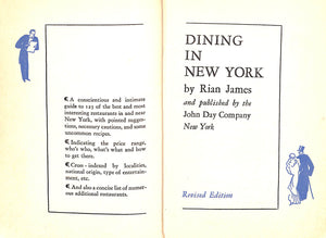 "Dining In New York" 1930 JAMES, Rian