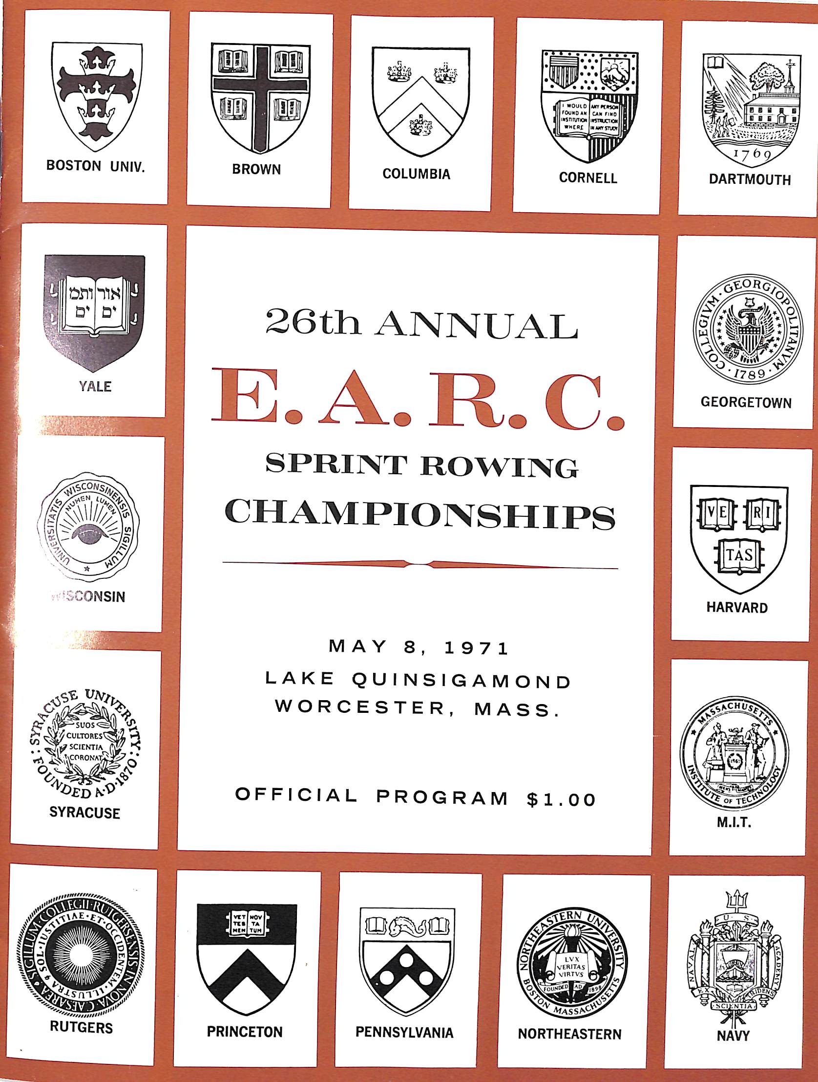 26th Annual E.A.R.C. Sprint Rowing Championships Official Program 1971
