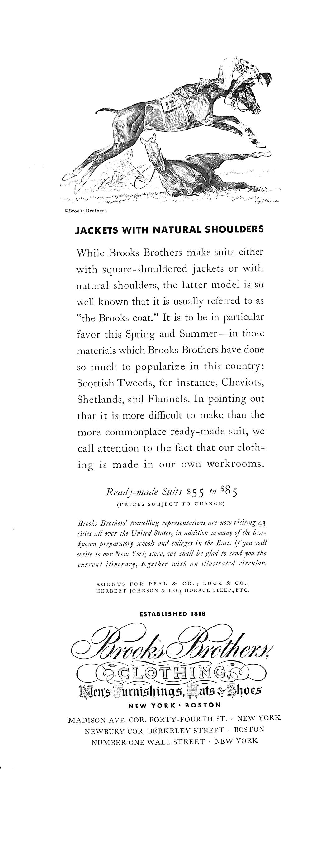 Brooks Brothers w/ Paul Brown Steeplechase Illustration Advert