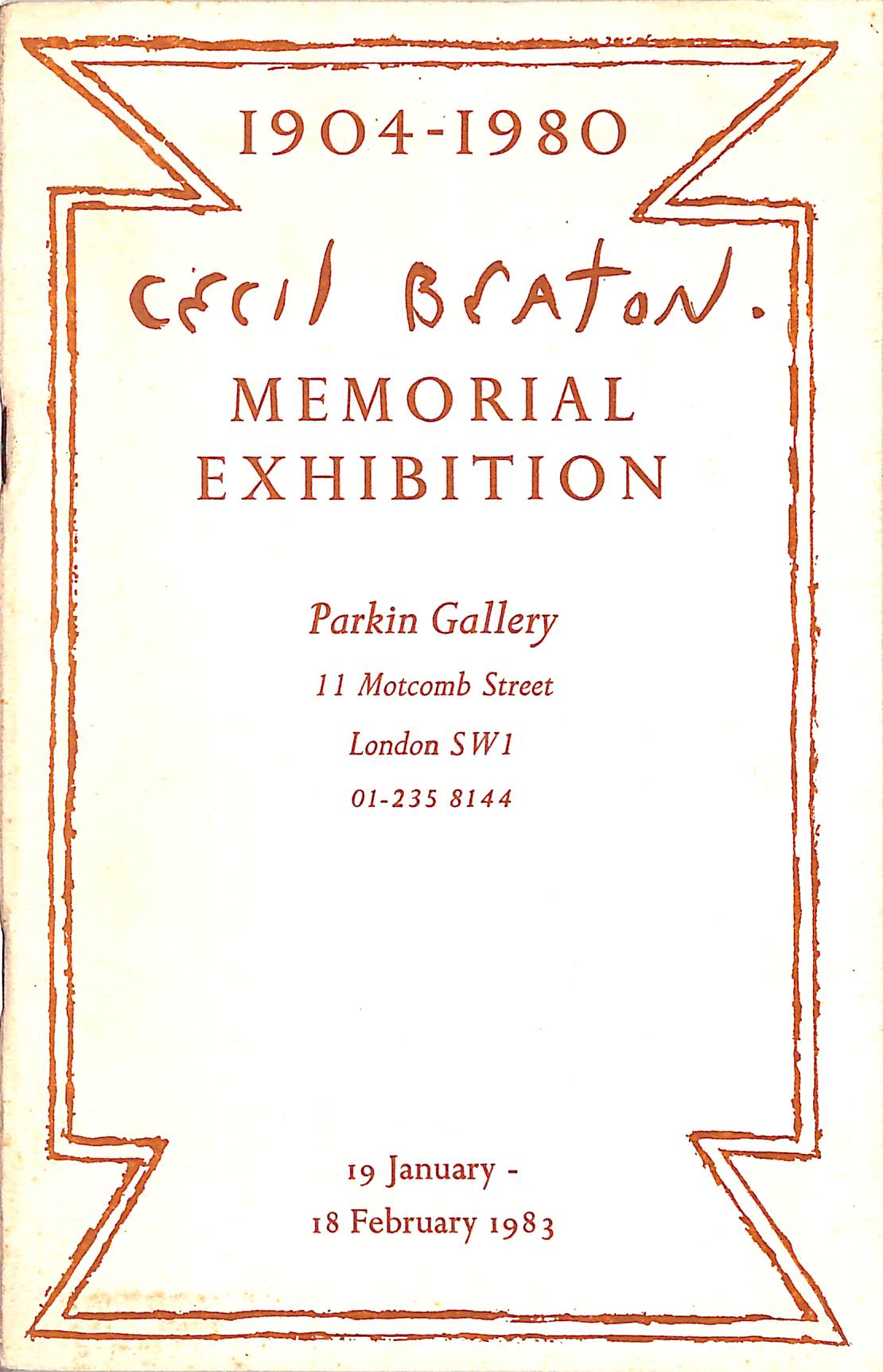 Cecil Beaton 1904-1980 Memorial Exhibition 1983 Parkin Gallery