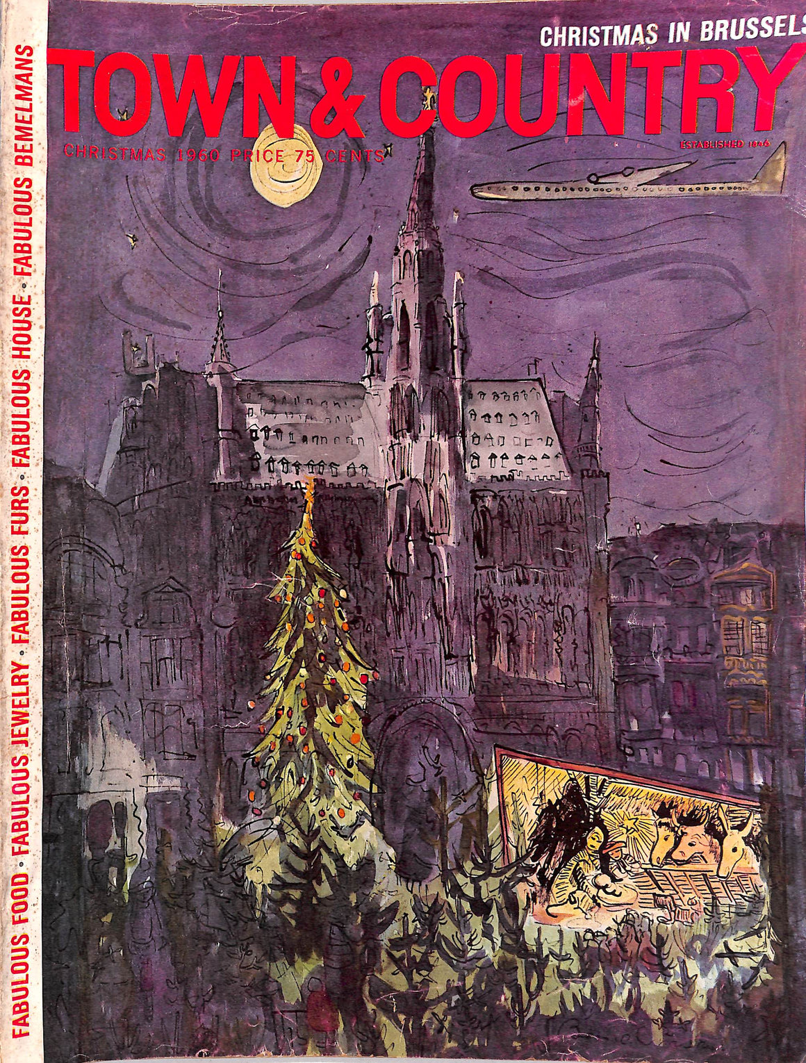 Town & Country Christmas 1960 w/ Ludwig Bemelmans Cover Artwork