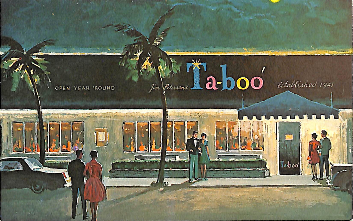 Ta-boo Restaurant Worth Avenue Palm Beach Postcard