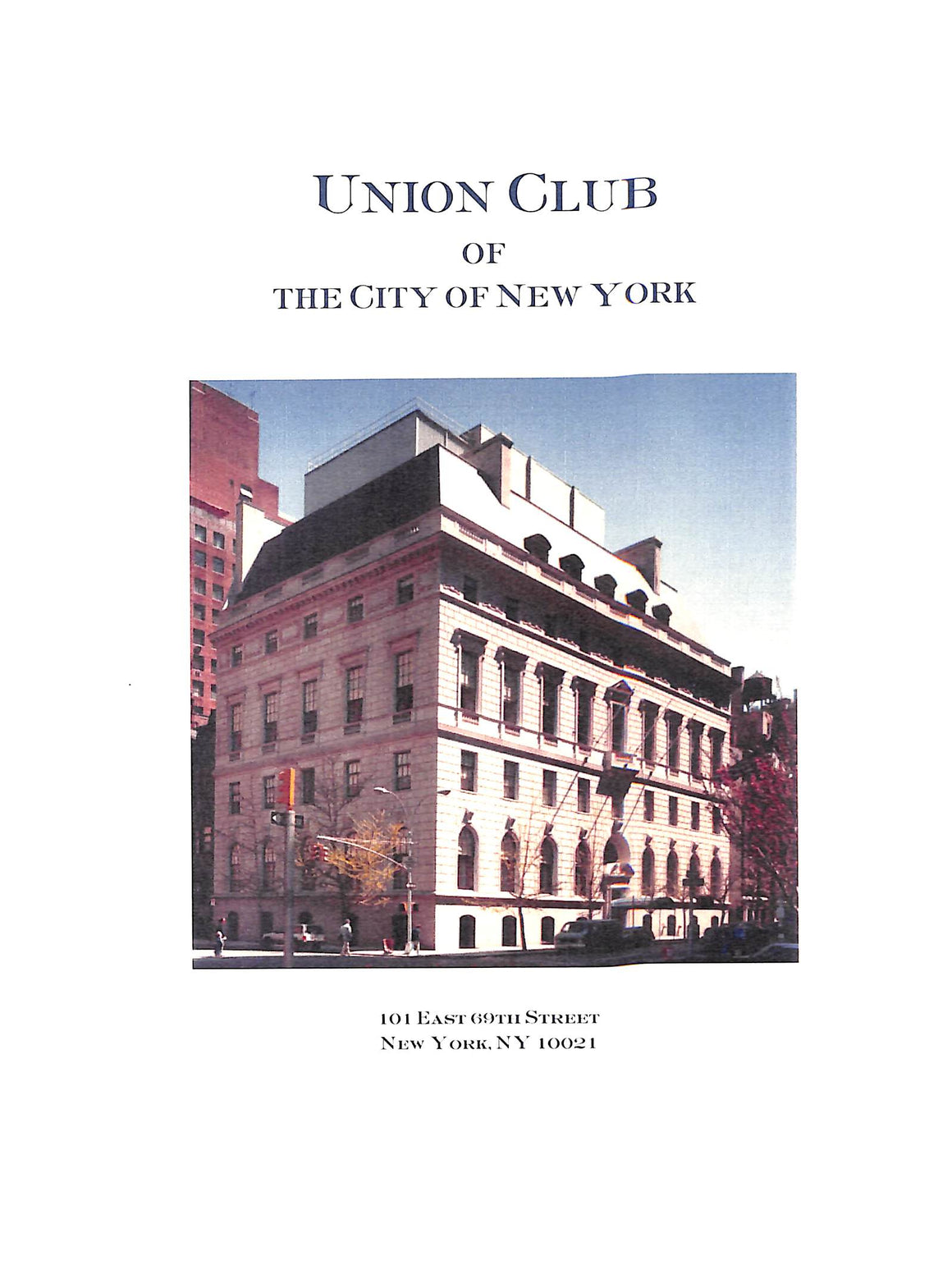 Union Club Of The City Of New York Event Prospectus
