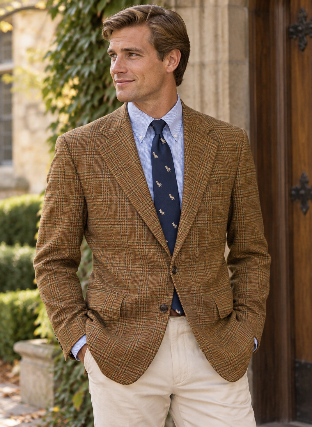 "Orvis Glen Plaid Mocha Wool Tweed Sport Coat w/ Suede Elbow Patches" Sz 42R (LNWOT) (SOLD)