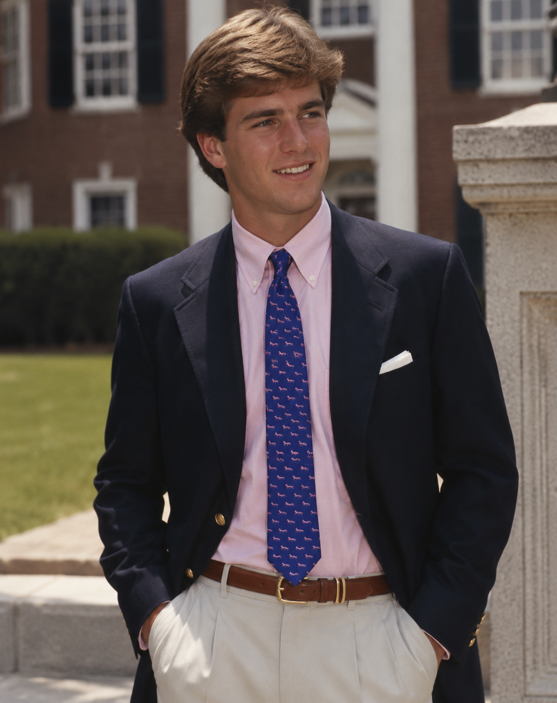 "O'Connell's Blue w/ Pink 'Foxy Lady' Silk Club Tie"