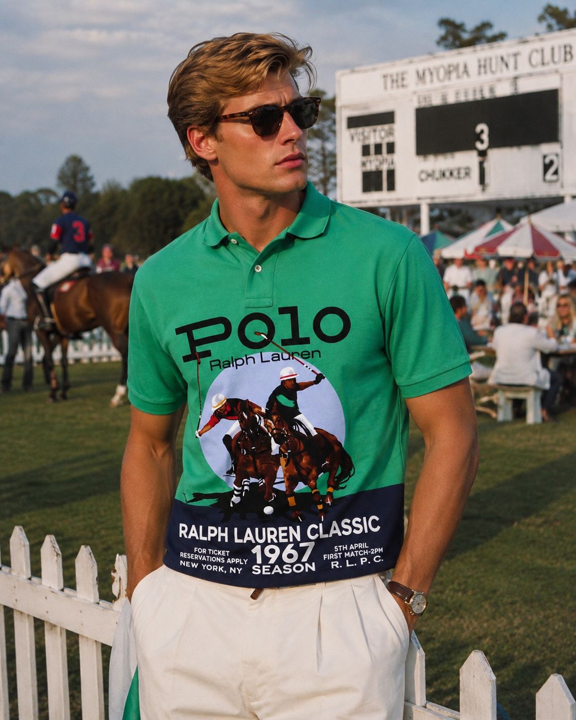 "Polo Ralph Lauren Classic 1967 Season Green Pique S/S Sport Shirt" Sz XXL (NWT)