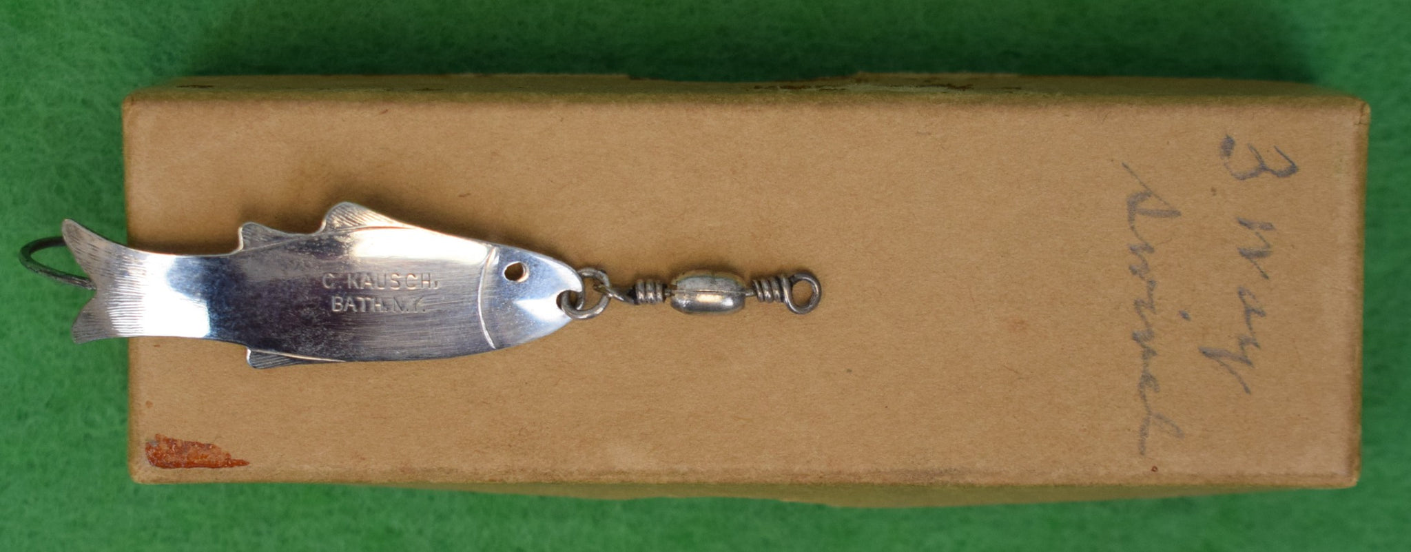 c kausch fishing lures "Set x 2 C. Kausch Silver Soldier Minnow Lures Bath, NY" (NIB)