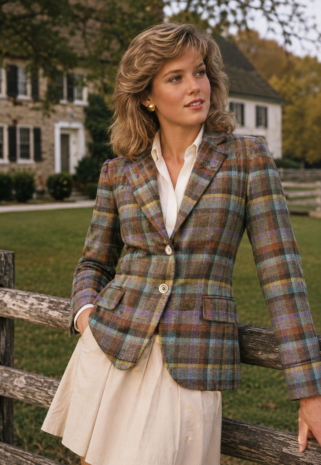 O'Connell's Women's Shetland Wool Sport Jacket - Piper - Olive Plaid Sz 4 (NWT)