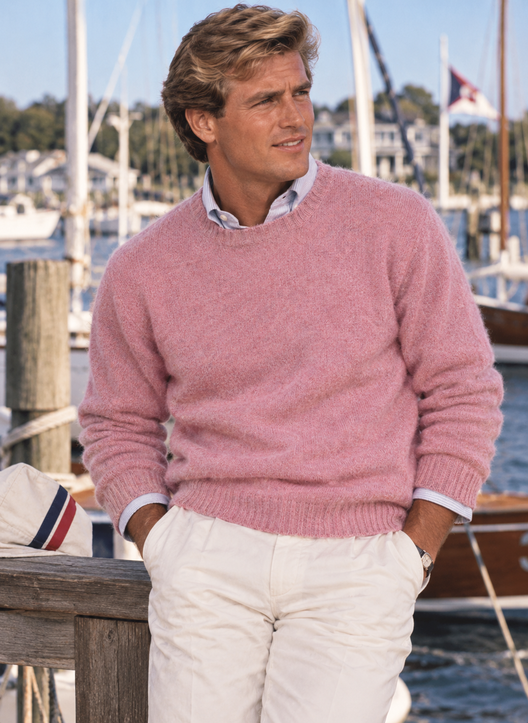 "Harley Of Scotland Heather Orchid Shetland Shaggy Dog Crewneck Sweater" Sz L (NWT)