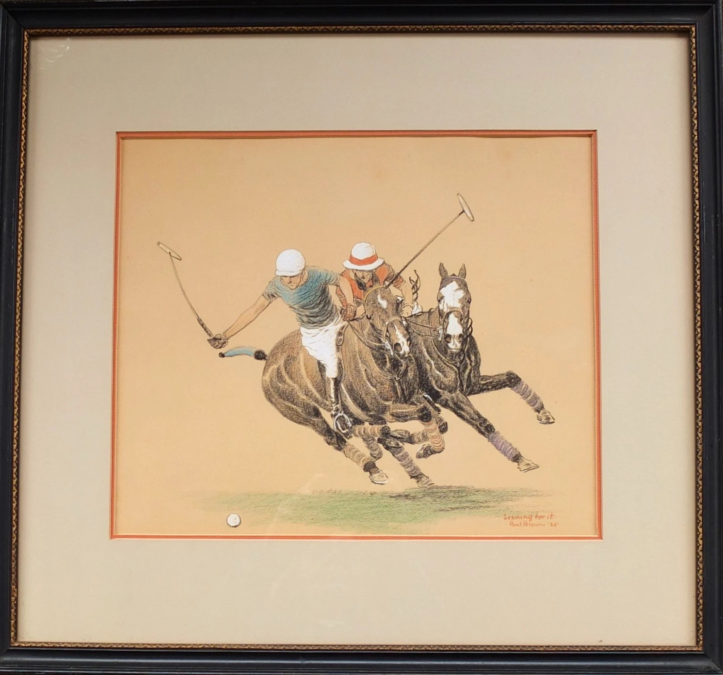 "Leaning For It" 1925 Conte Crayon & Gouache by Paul Brown