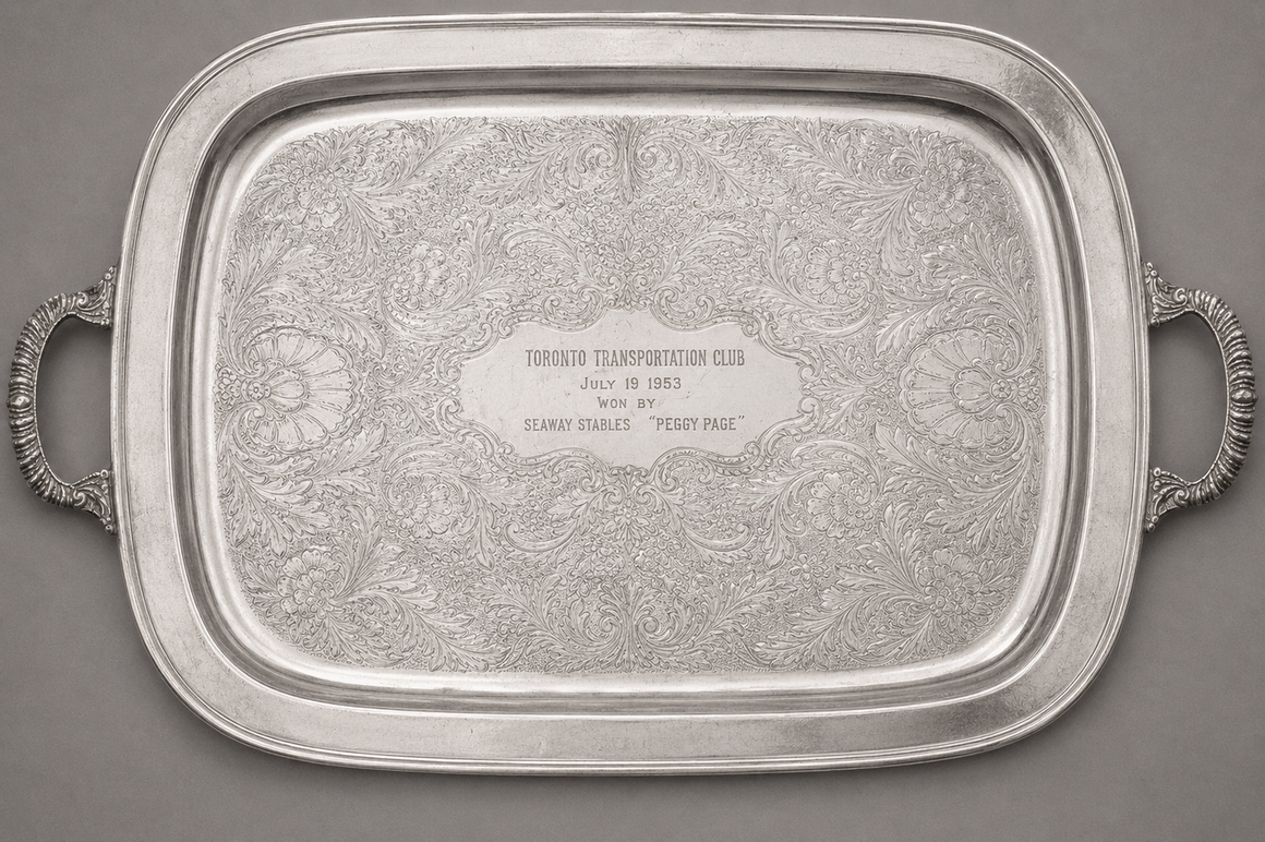 Toronto Transportation Club 1959 Woodbine Racecourse Silver Plate Tray